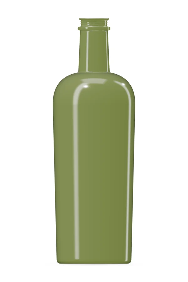 LORKA 750 ml PET bottle, olive green, without cap · generated illustration
