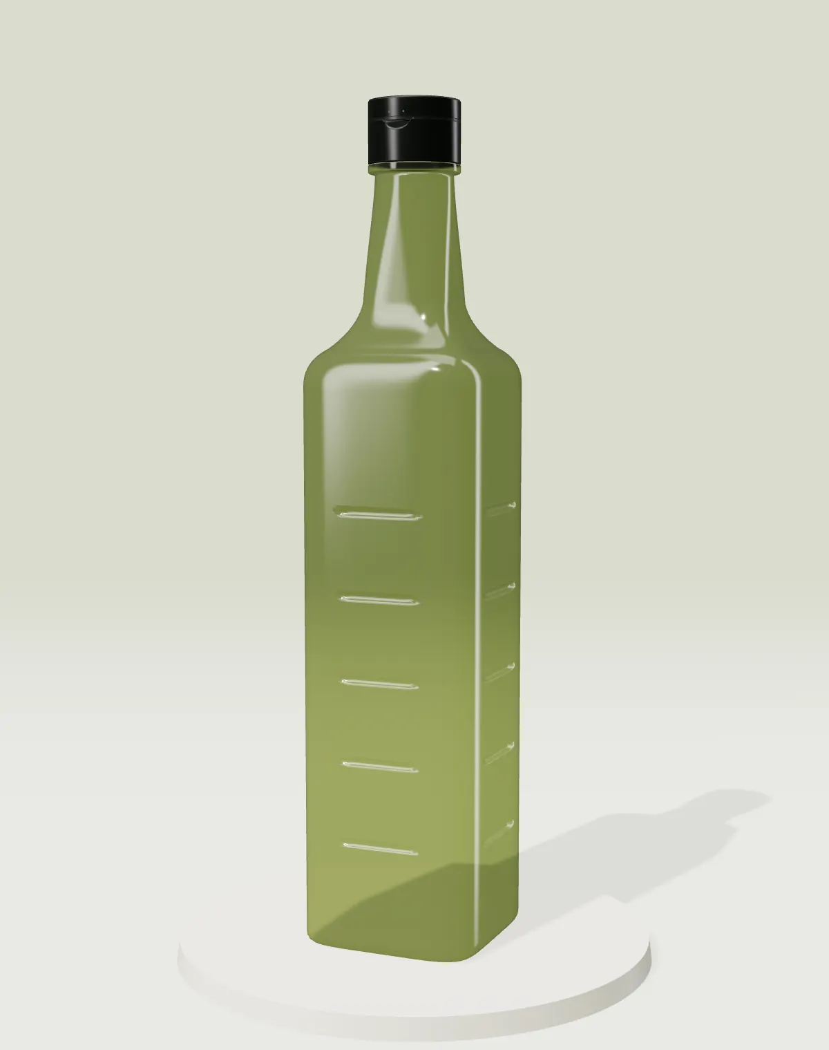 MARKA 750 ml PET bottle, olive green, with FT21/29 cap · 3D preview