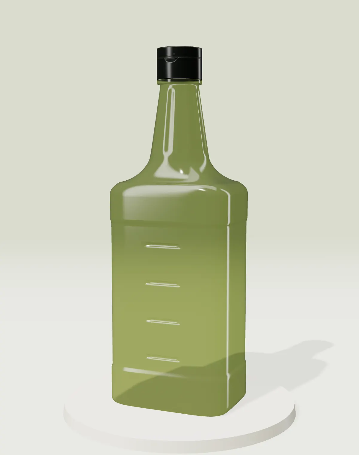 MEDKA 750 ml PET bottle, olive green, with FT21/29 cap · 3D preview